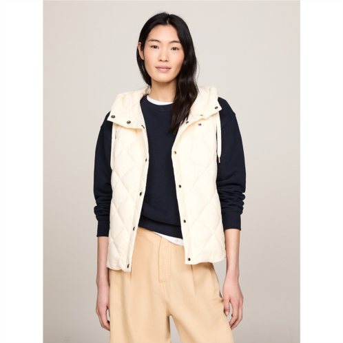 TOMMY HILFIGER Water Repellant Quilted Down Hooded Vest